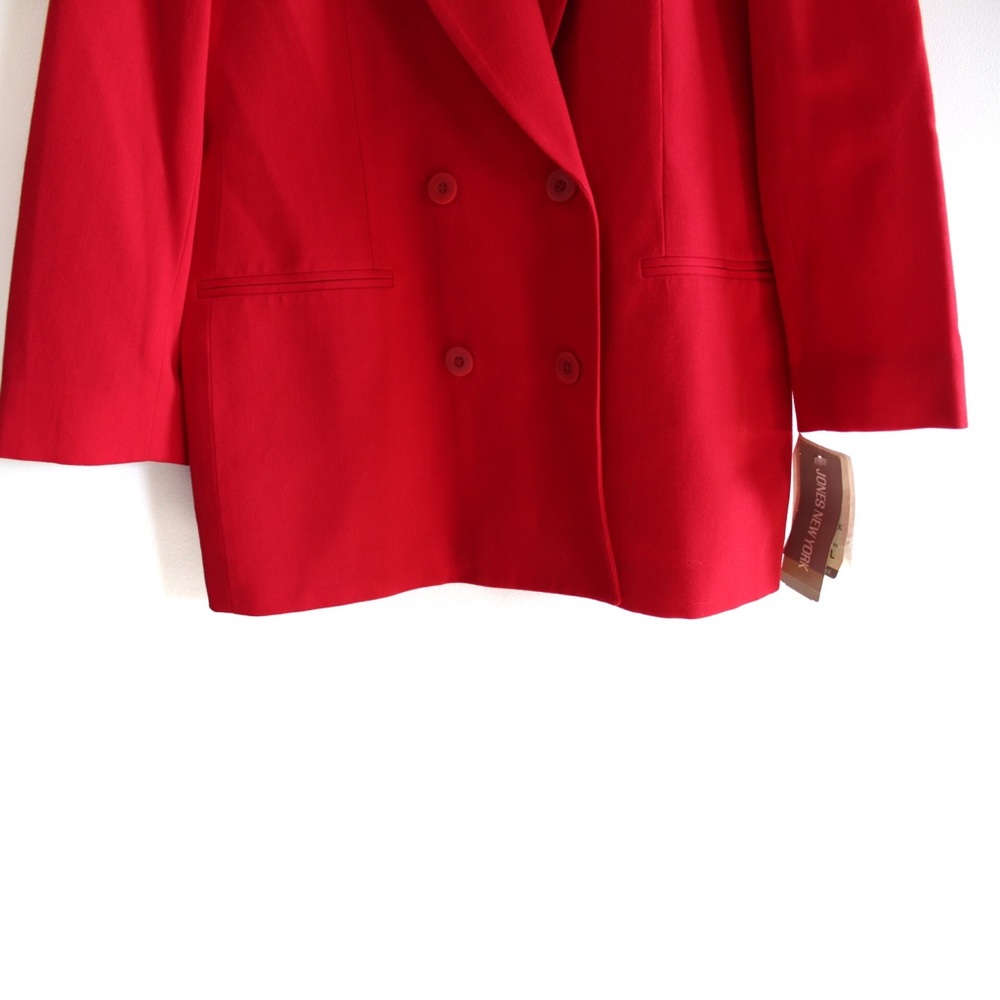 Vintage New Dead Stock Jones New York NWT Red Blazer Suit Jacket 12 - Picture 3 of 7